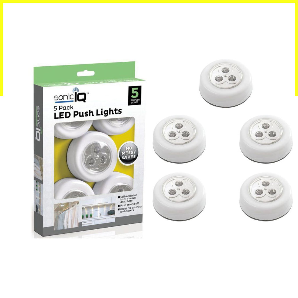 SonicIQ LED Push Lights - 5 Pack for Easy Illumination