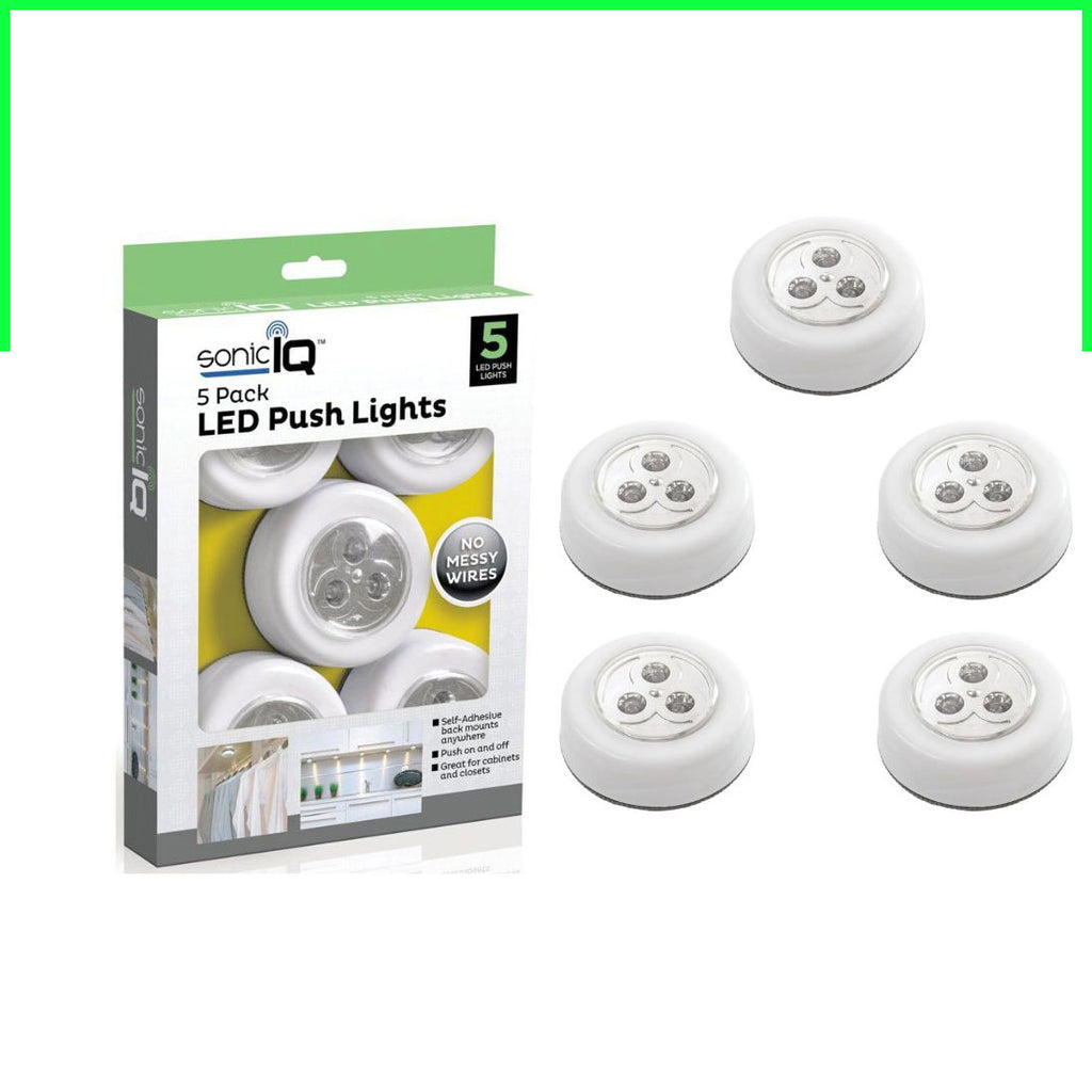SonicIQ LED Push Lights - 5 Pack for Easy Illumination