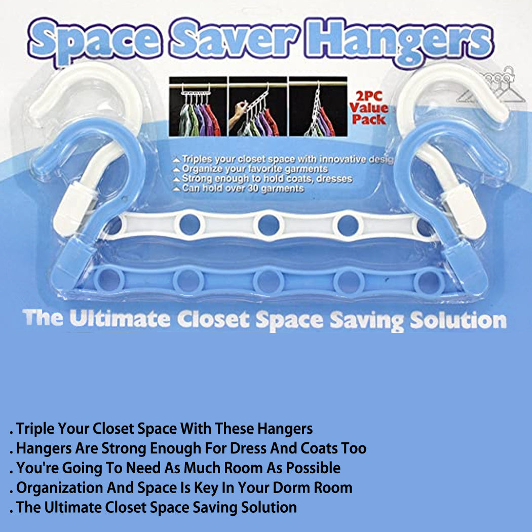 Space Saver Hangers Closet Organizer Triple Room- 2 Pack