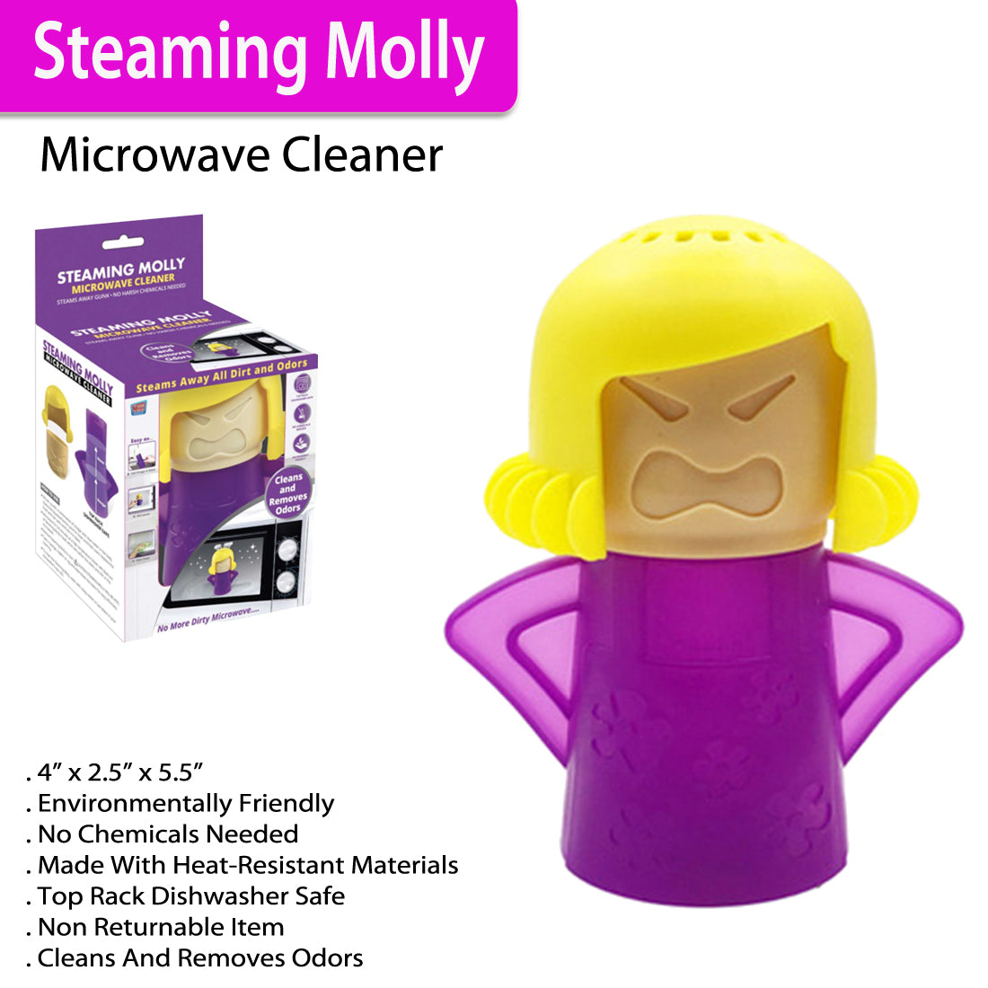 Steaming Molly Microwave Cleaner Tool Easily Crud Steam