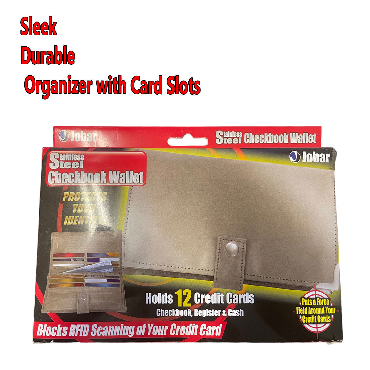 Stainless Steel Checkbook Wallet Jobar International