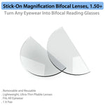 Stick-On Magnification Bifocal Lenses, 1.50+