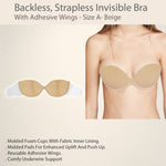 Backless, Strapless Invisible Bra With Adhesive Wings