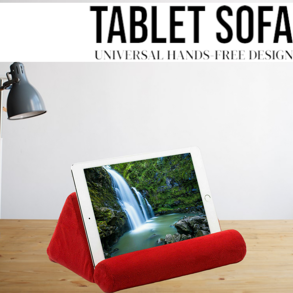 Tablet Sofa - Red - Lazy Holder Stand for Bed Sofa,Compatible with iPads Tablets eReaders Smartphones Books Magazines