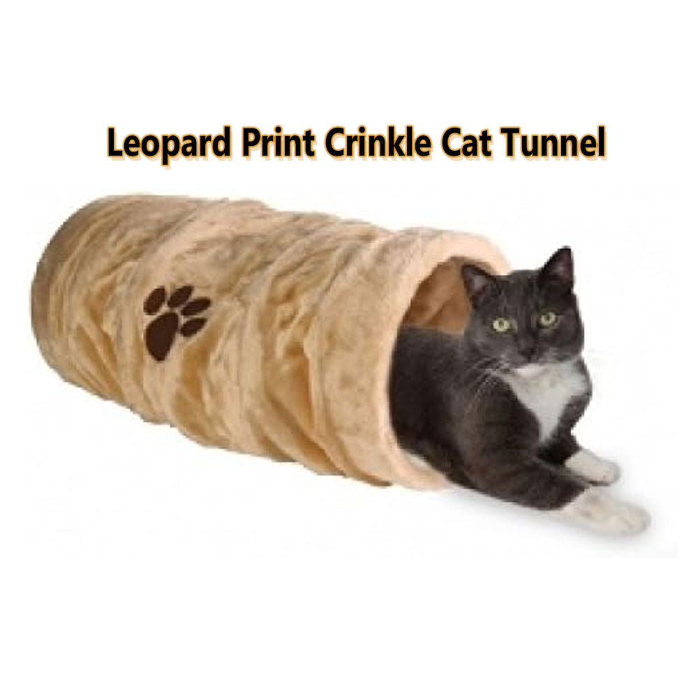 Leopard Print Crinkle Cat Tunnel
