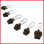 Zipper Fixers (Brown) - 6-Piece Set for Instant Repair