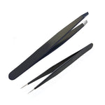 Body Prescriptions 2 Pack Black Soft Touch Tweezer Set in Black and Teal Box