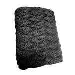 The Twist Infinity Twist Cable Knit Scarf (Black)