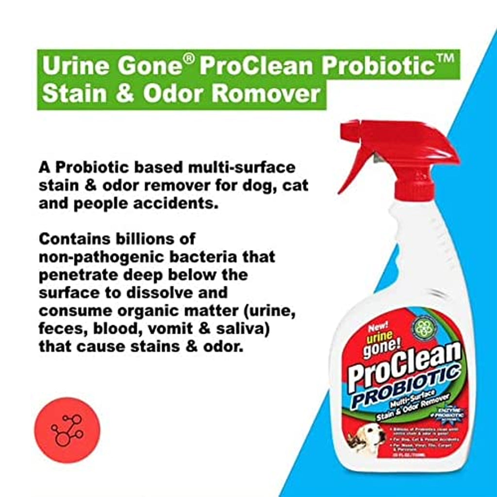 Urine Gone ProClean Stain and Odor Remover with Black Light, 20 Fl Oz
