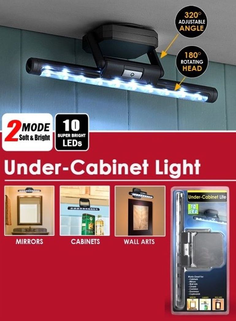 Total Vision Products Under Cabinet Multi Purpose 10 LED Light