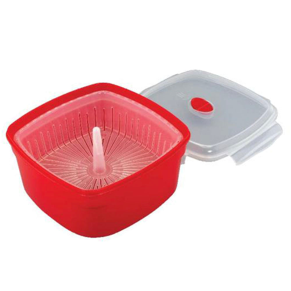 Microwave Steamer and Storage Container -Rectangular -  3 Piece Set