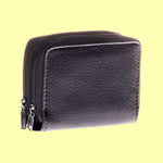 Accordion Cardholder Wallet Faux Leather 5 Card Pocket (Black)