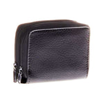 Accordion Cardholder Wallet Faux Leather 5 Card Pocket (Black)