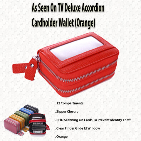 As Seen On TV Deluxe Accordion Cardholder Wallet (Orange)