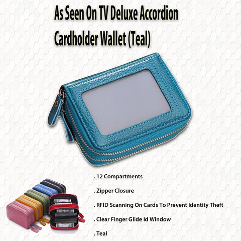 As Seen On TV Deluxe Accordion Cardholder Wallet (Teal)