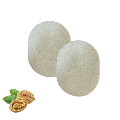 Walnut Facial Exfoliating Sponges - Natural Gentle Face Scrubbers for Deep Cleansing & Skin Renewal, Reusable (2-Pack)