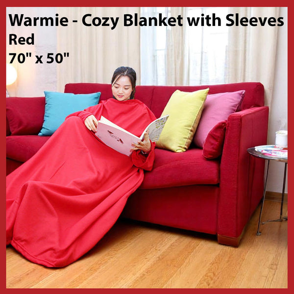 Warmie- Cozy Blanket with Sleeves -Red