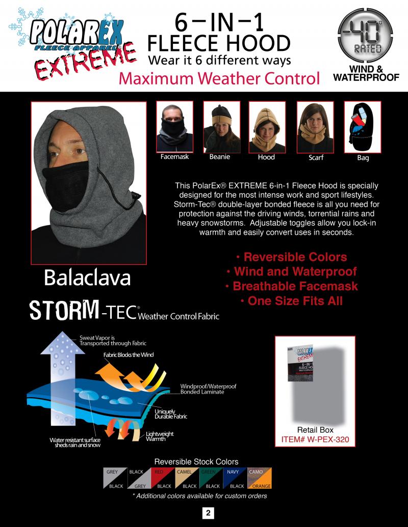 6-in-1 fleece hood