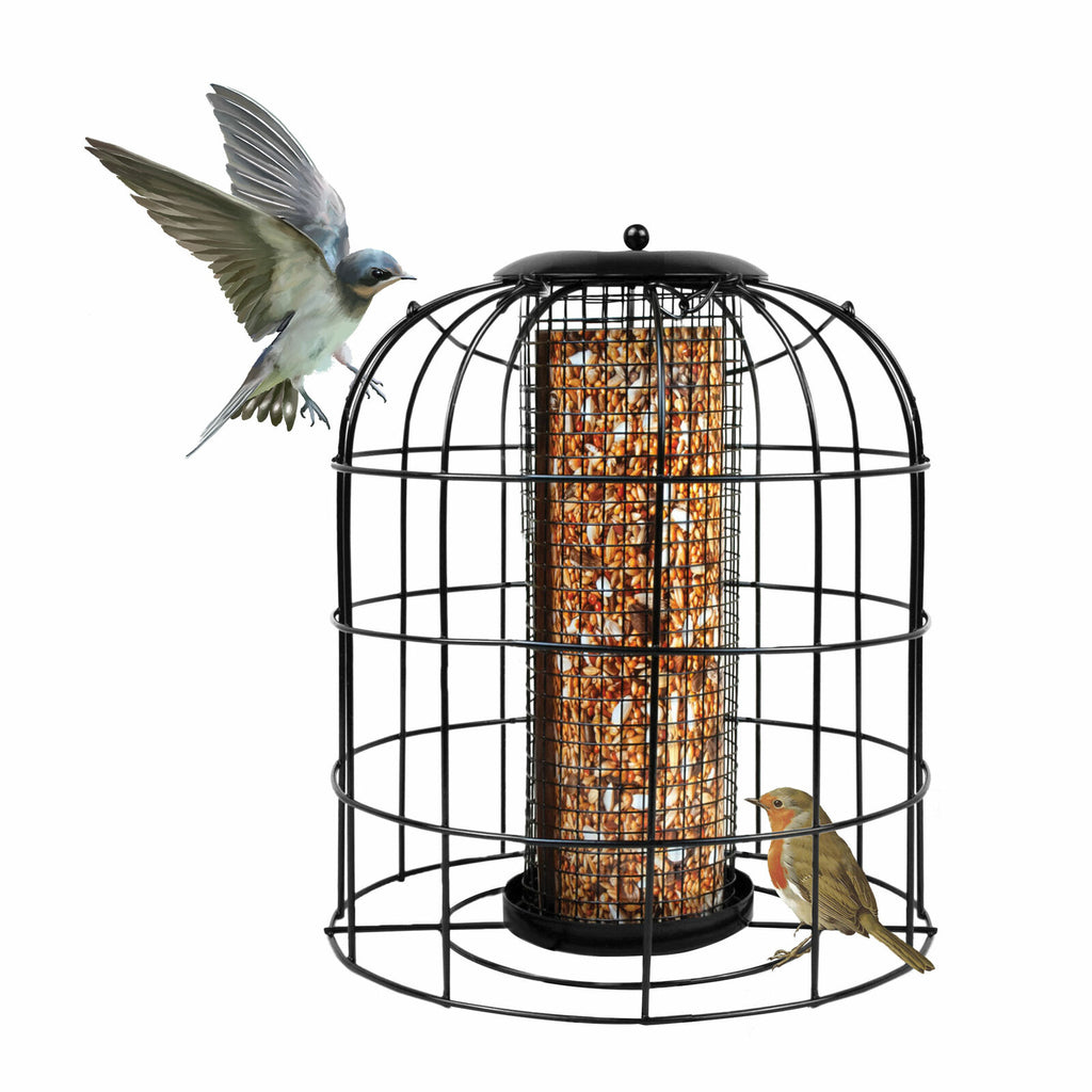 Iron Wire Cage Bird Feeder – Durable Outdoor Hanging Seed Dispenser for Wild Birds