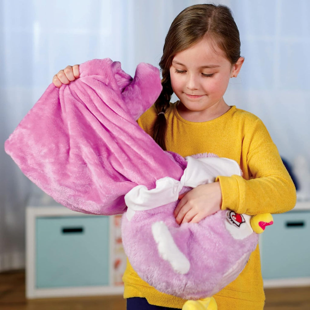 Wowls Plush Animal Pillow with Blanket, PURPLE