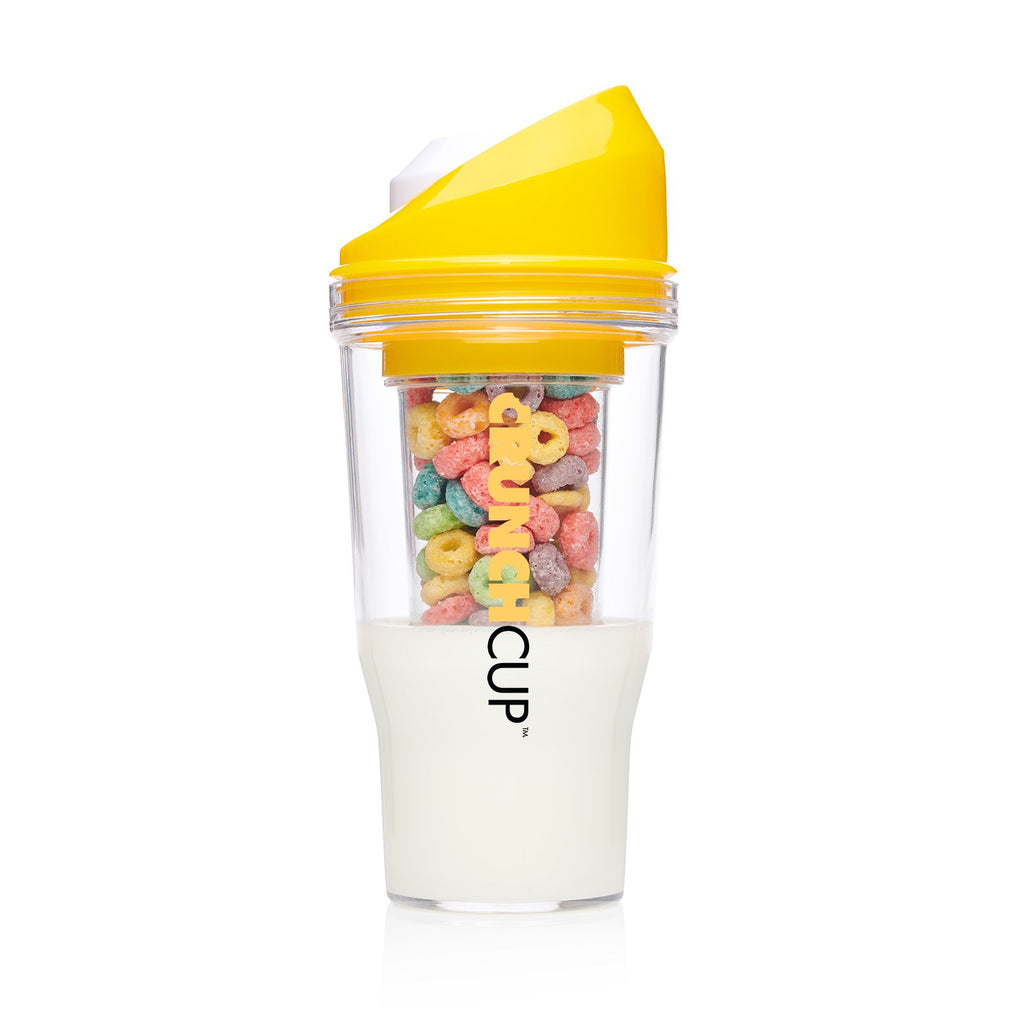 The CrunchCup XL - A Portable Cereal Cup - Yellow