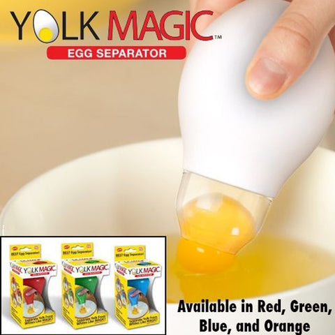 Yolk Magic Egg Separator Easily Separate The Yolk From The Whites Dishwasher Safe As Seen On TV (Assorted Colors)