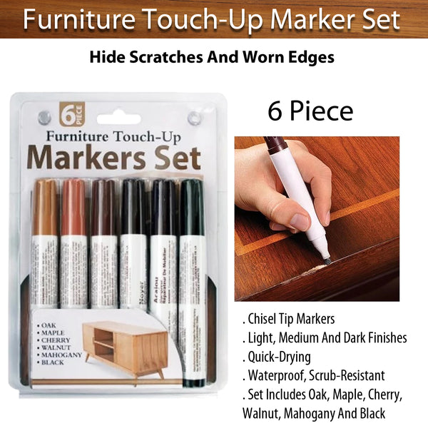 Furniture Touch-Up Marker Set - 6 Piece Set, Repair and Restore Wood  Surfaces