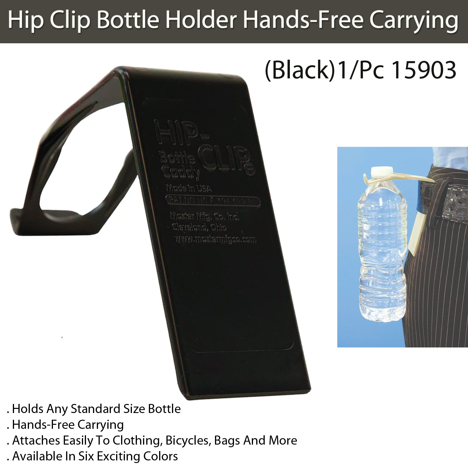 HIP-CLIP® Bottle Holder, Black 15903