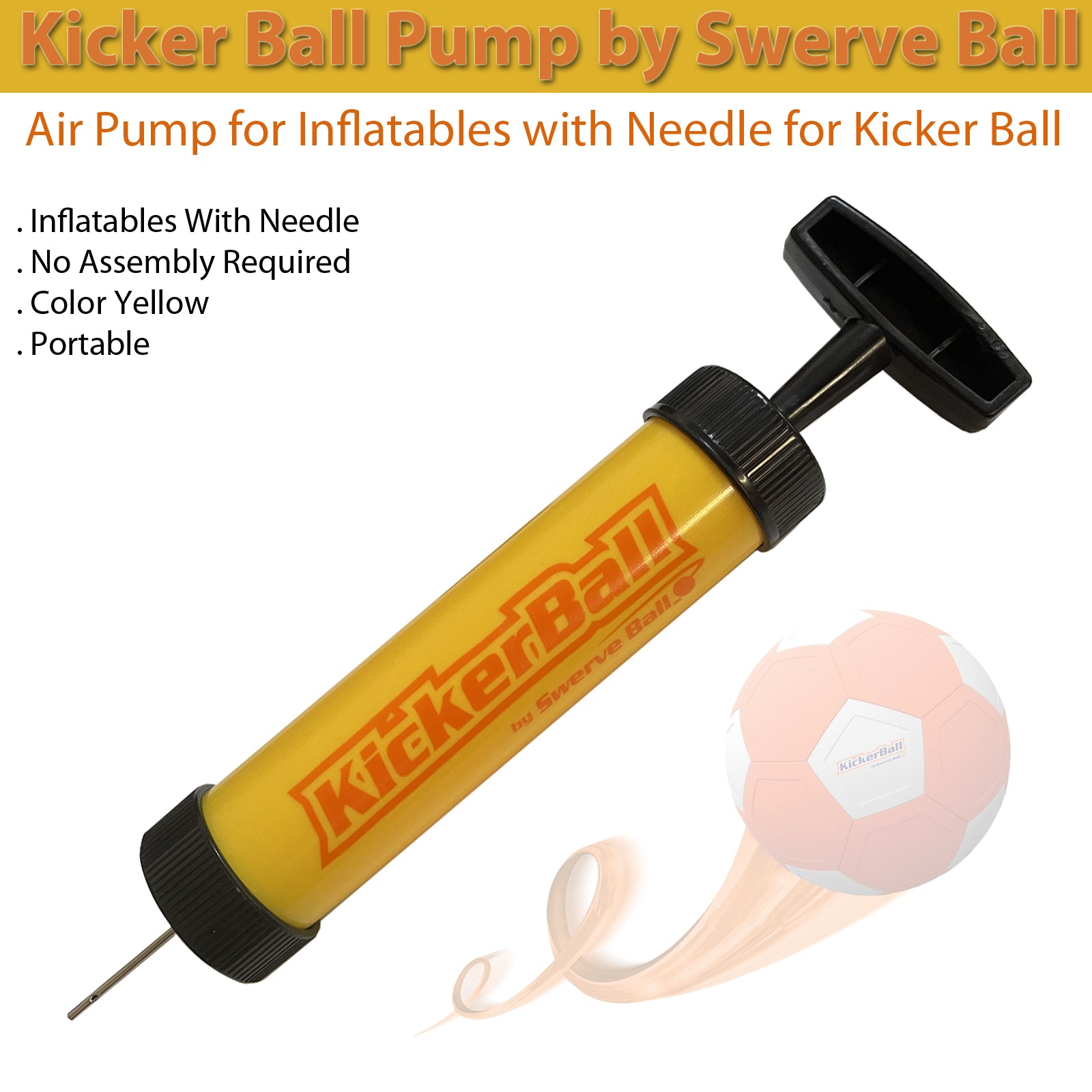 Kicker Ball Pump By Swerve Ball Hand Air Pump With Needle