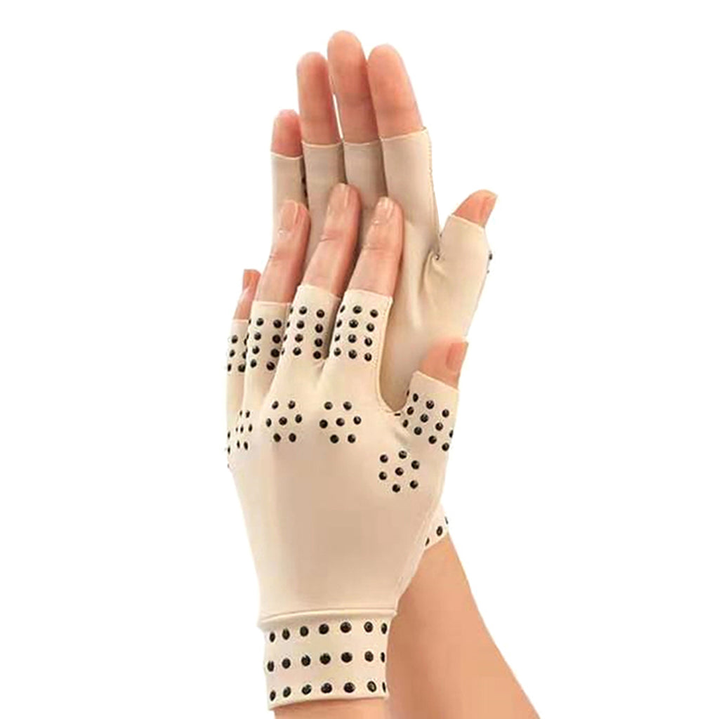Magnetic Therapy Gloves-Tan-Large