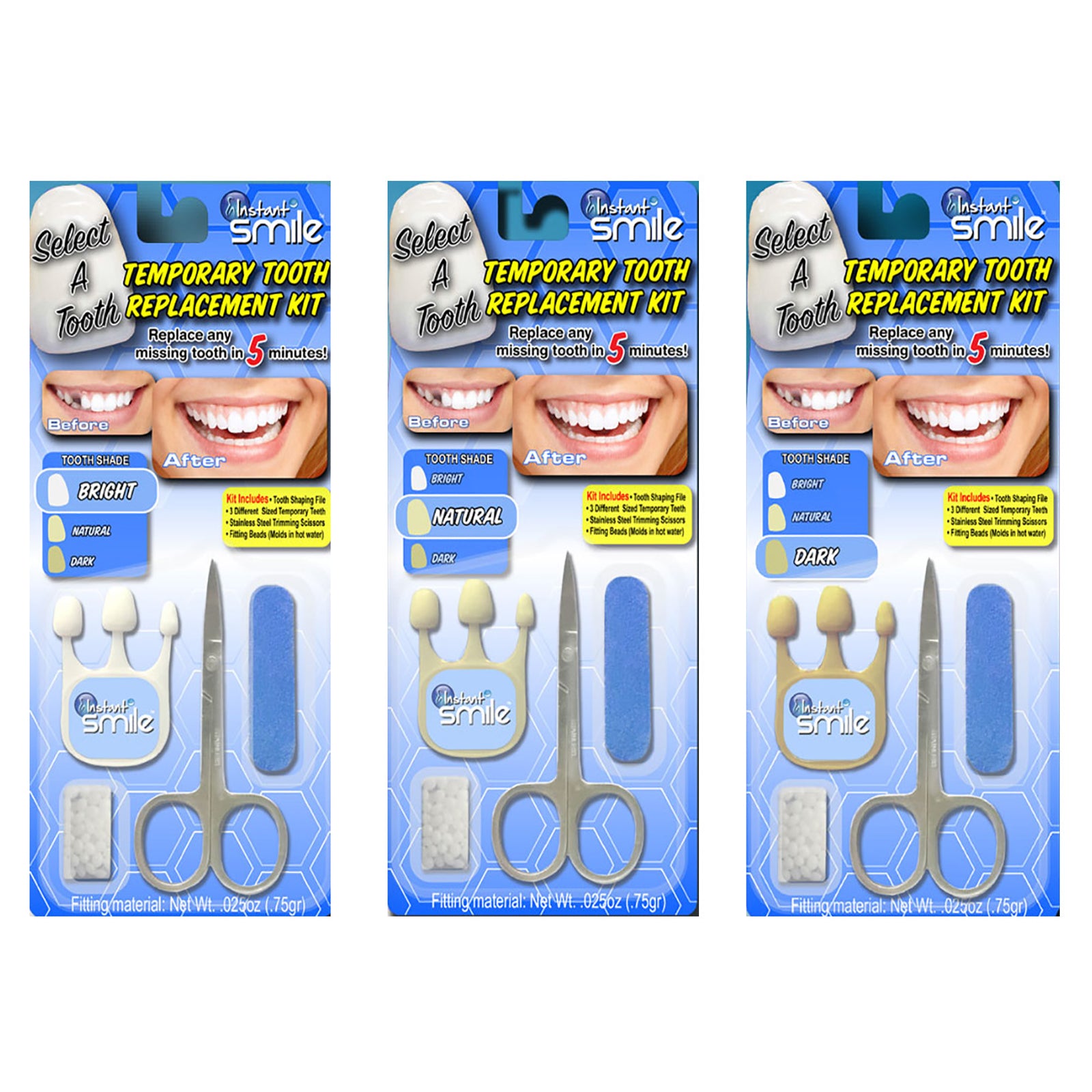 Instant Smile Select A Tooth Temporary Replacement Kit- Combo